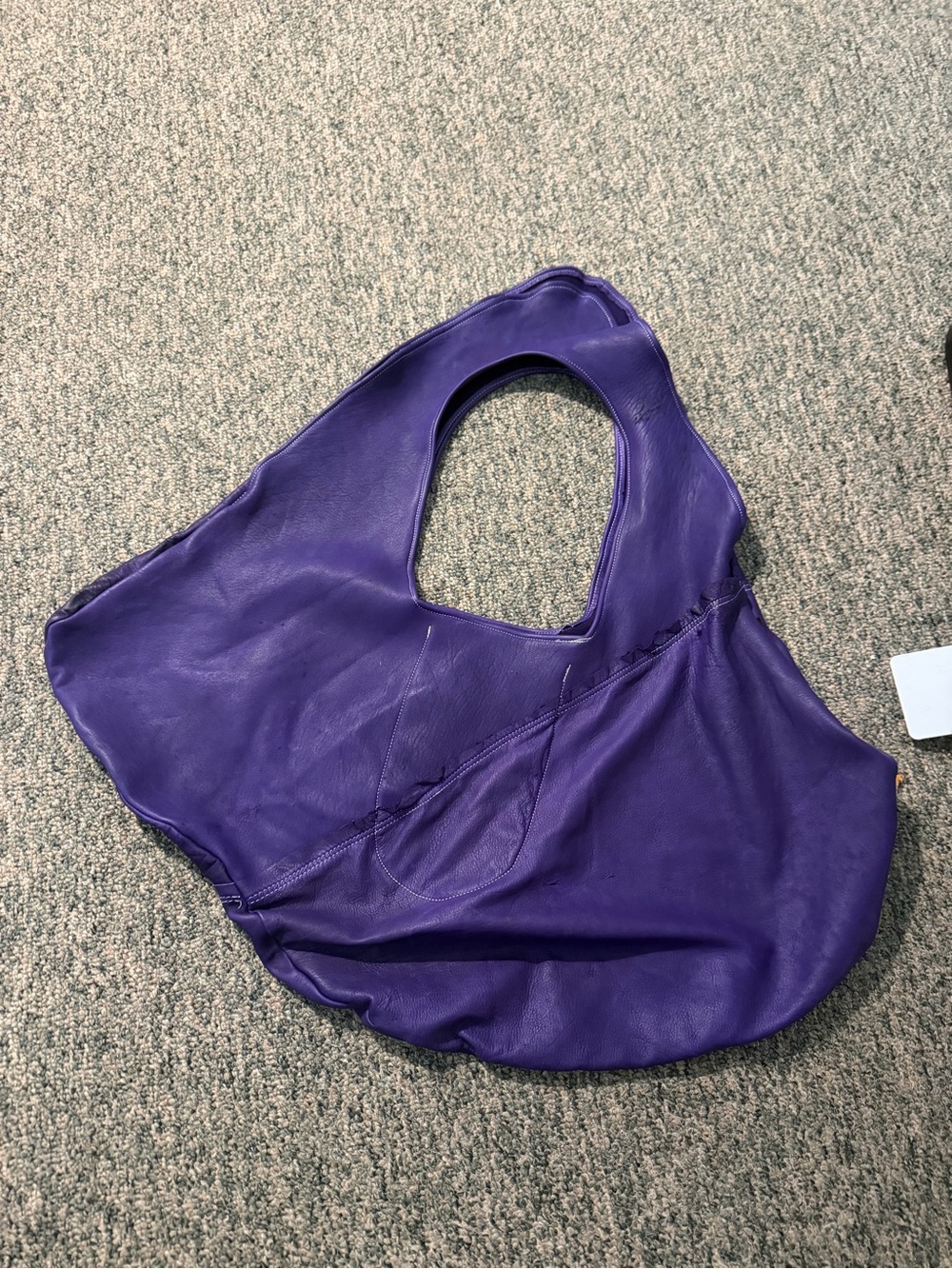 Purple Distressed Branded Leather Viral Peter Bag